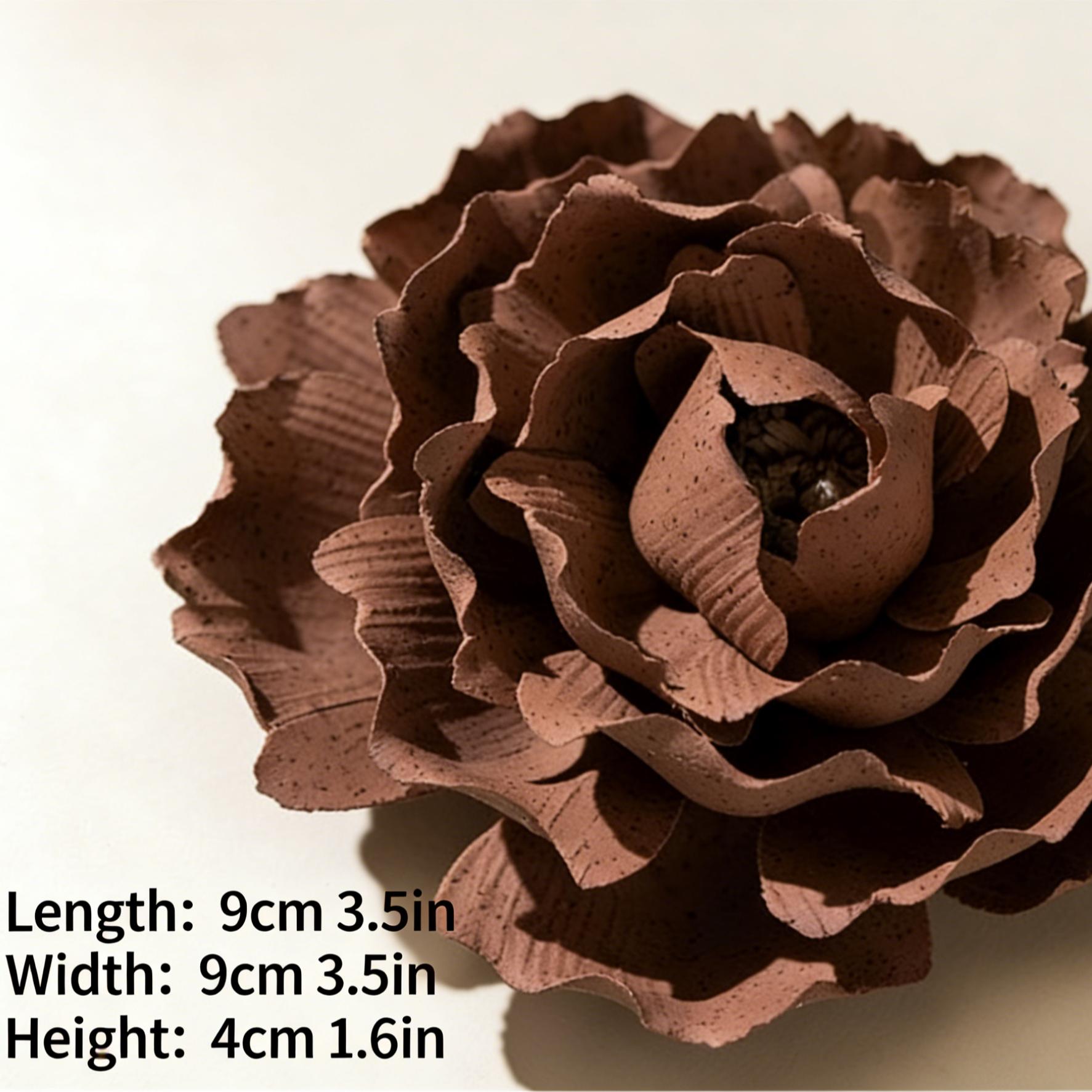 [Fired Earth],Handmade Ceramic Flower Home Decor, Creative Handcrafted Gift, Artistic Collectible