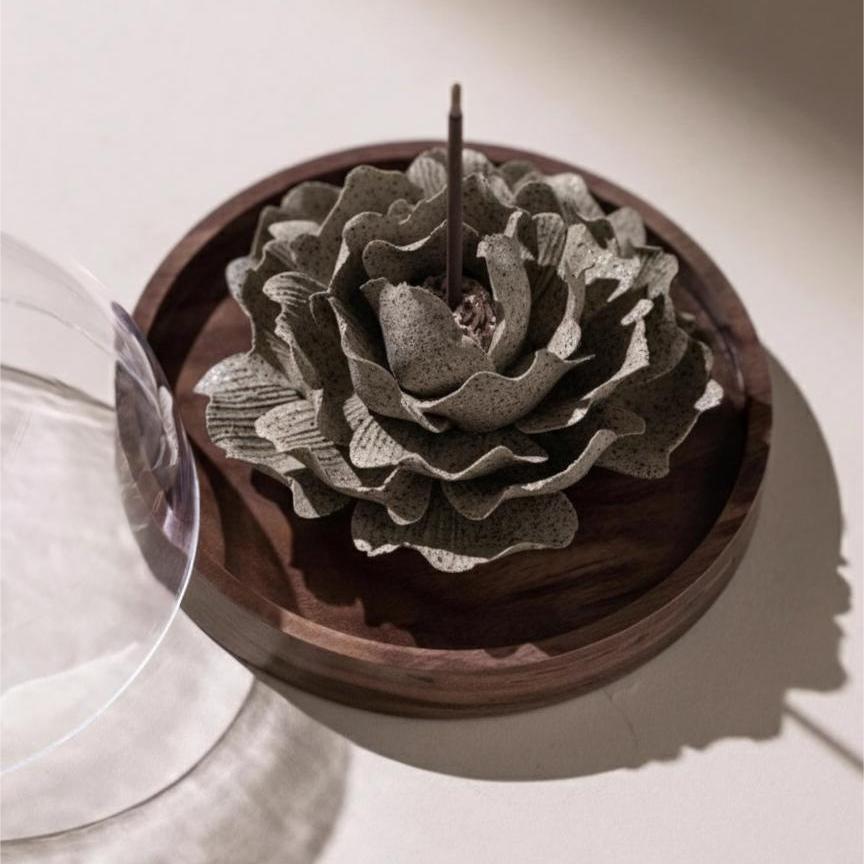 [Ash Haze],Handmade Ceramic Flower Home Decor, Creative Handcrafted Gift, Artistic Collectible