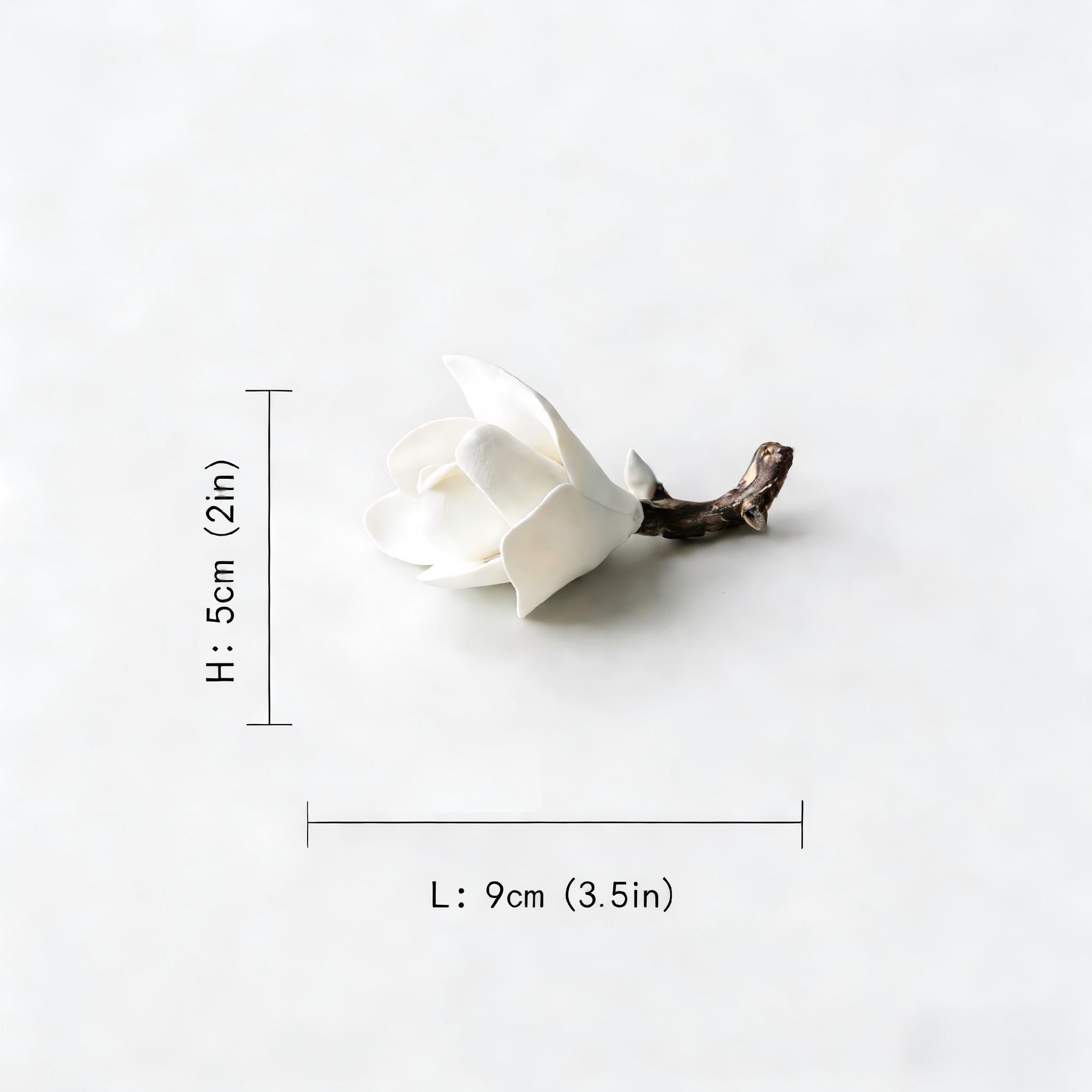 [Magnolia Mist] Handmade Ceramic Flower Home Decor, Unique Artistic Gift Idea for Incense Holder, Charming Decorative Accent