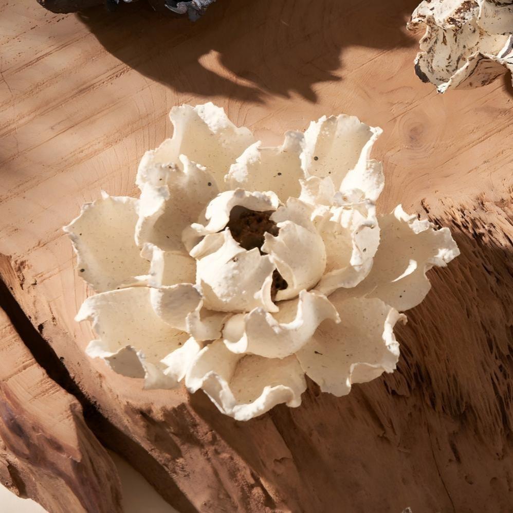 [Clay Bloom] Handmade Ceramic Flower Home Decor, Creative Art Collectible Gift Incense Holder, Unique Handcrafted Decoration