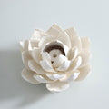 [Lotus Veil] Handmade Ceramic Flower Home Decor, Unique Creative Gift for Art Collectors, Incense Holder for Tranquil Spaces