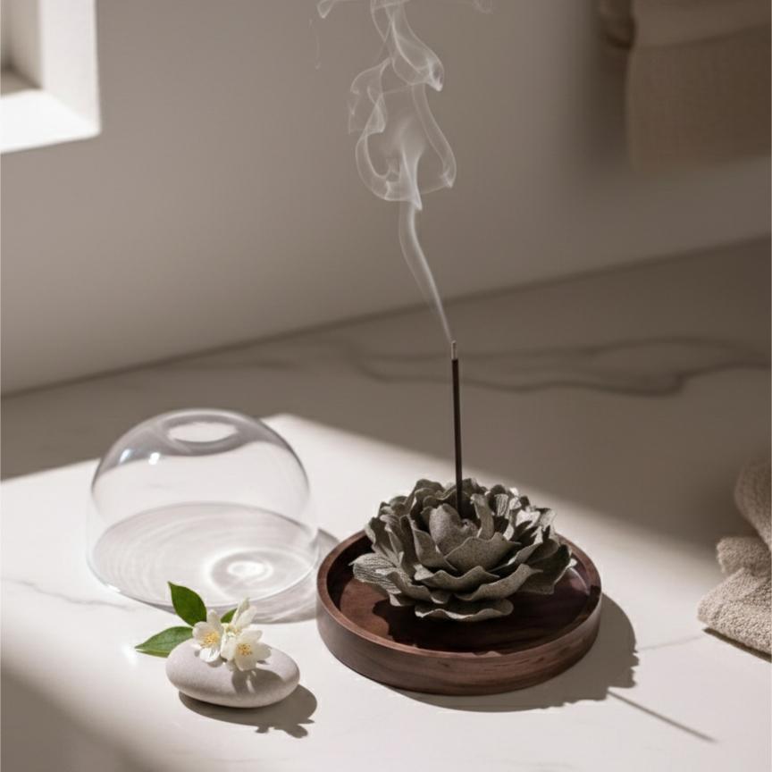 [Ash Haze],Handmade Ceramic Flower Home Decor, Creative Handcrafted Gift, Artistic Collectible