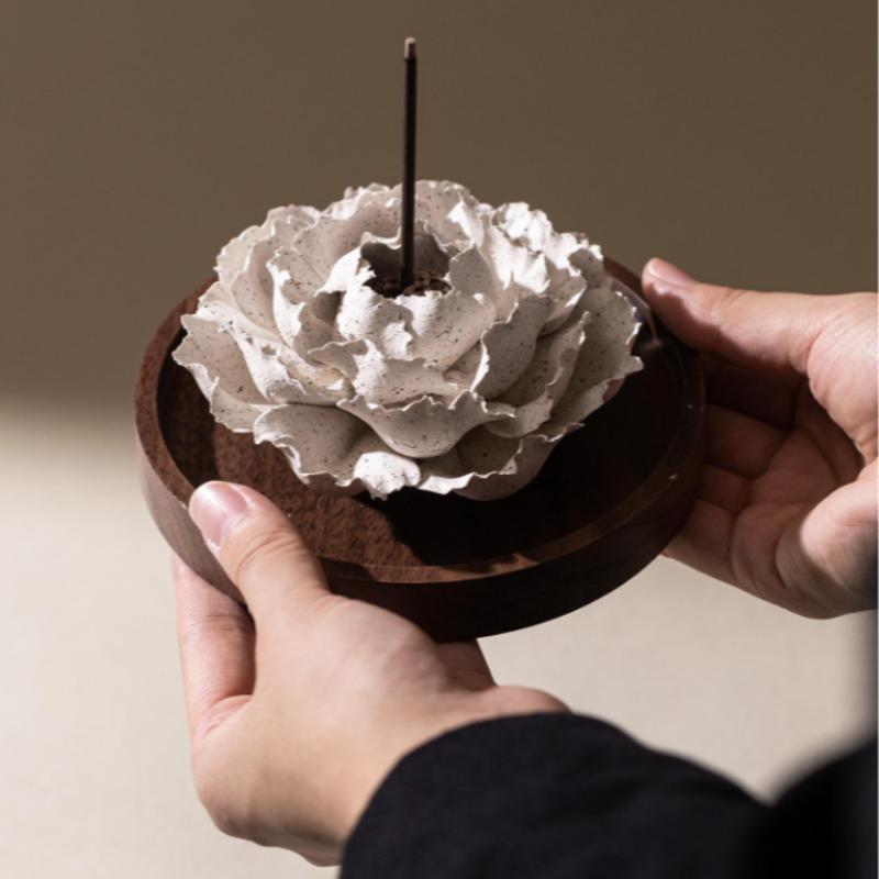 [Ink Wash Speckle],Handmade Ceramic Flower Home Decor, Creative Handcrafted Gift, Artistic Collectible, Perfect for Gifts