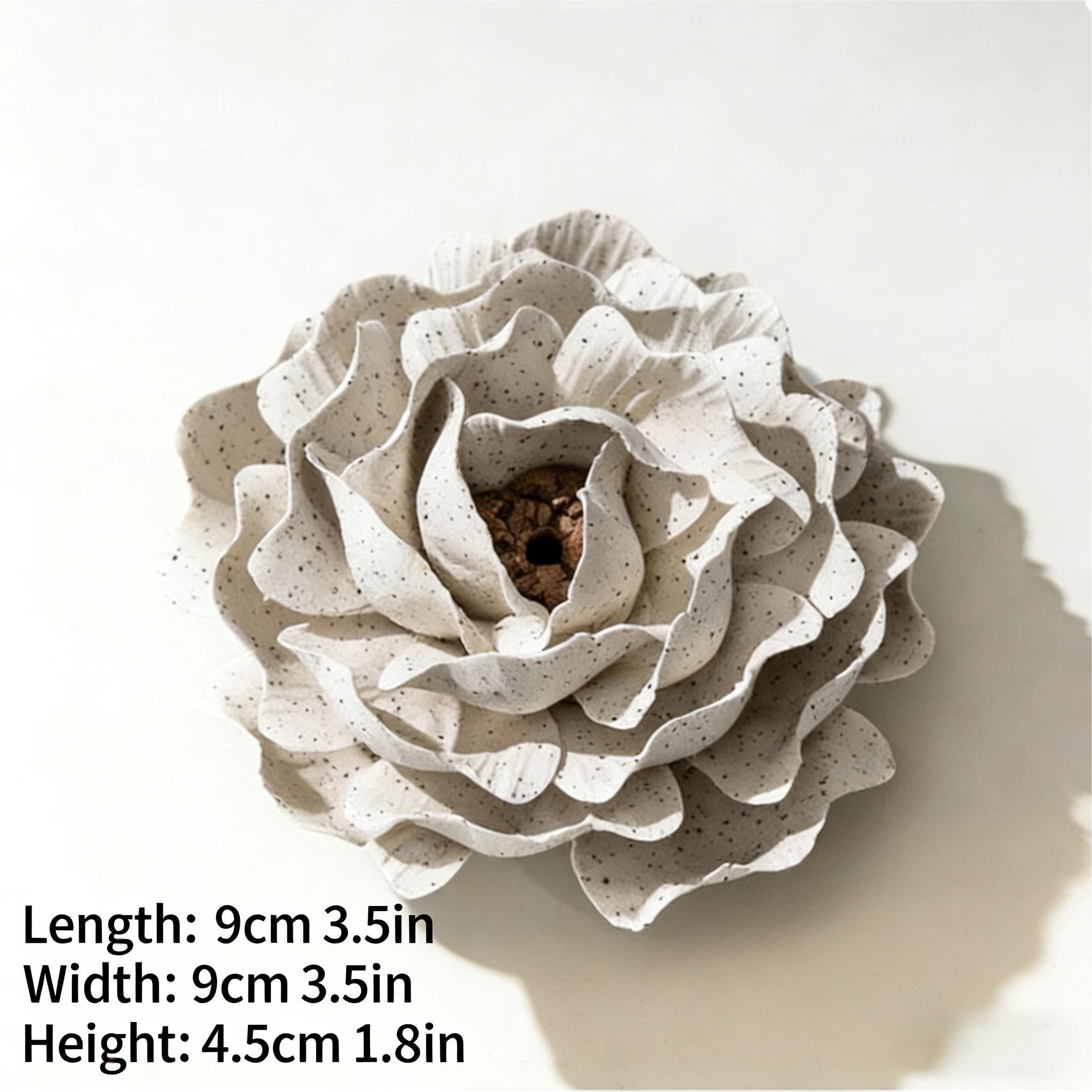 [Stone Milled Sesame] Handmade Ceramic Flower Decorative Ornament, Creative Handcrafted Gift Art Collection, Home Decoration