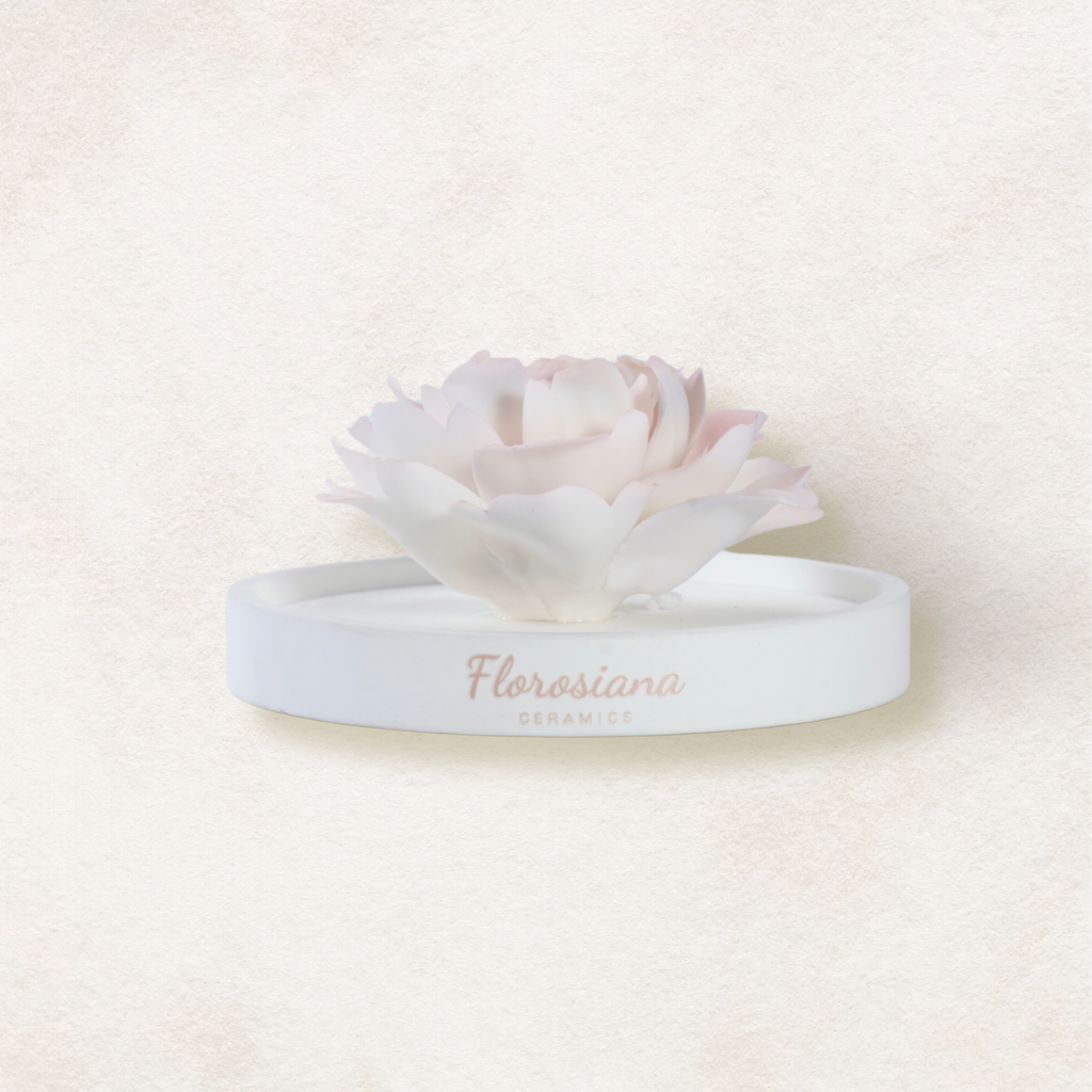 Artful Ceramic White Peony