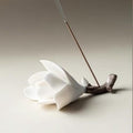 [Magnolia Mist] Handmade Ceramic Flower Home Decor, Unique Artistic Gift Idea for Incense Holder, Charming Decorative Accent