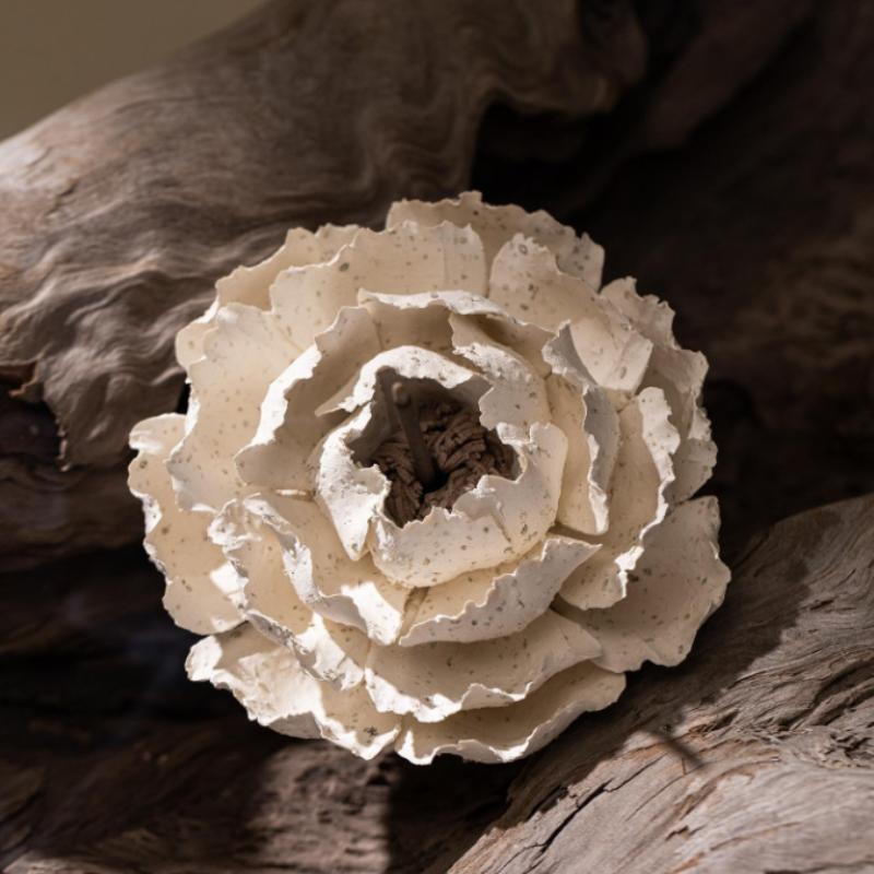 [Parchment Bloom],Handmade Ceramic Flower Home Decor, Creative Handcrafted Gift Art Collection, Unique Home Decoration