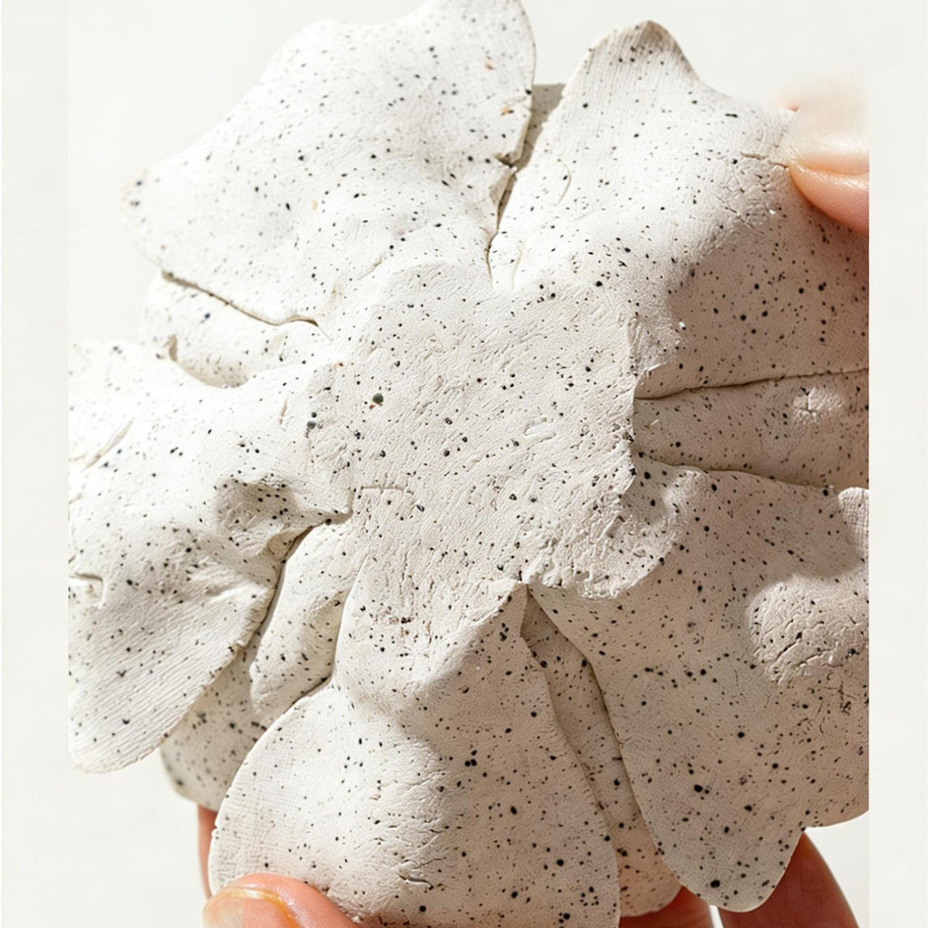 [Stone Milled Sesame] Handmade Ceramic Flower Decorative Ornament, Creative Handcrafted Gift Art Collection, Home Decoration