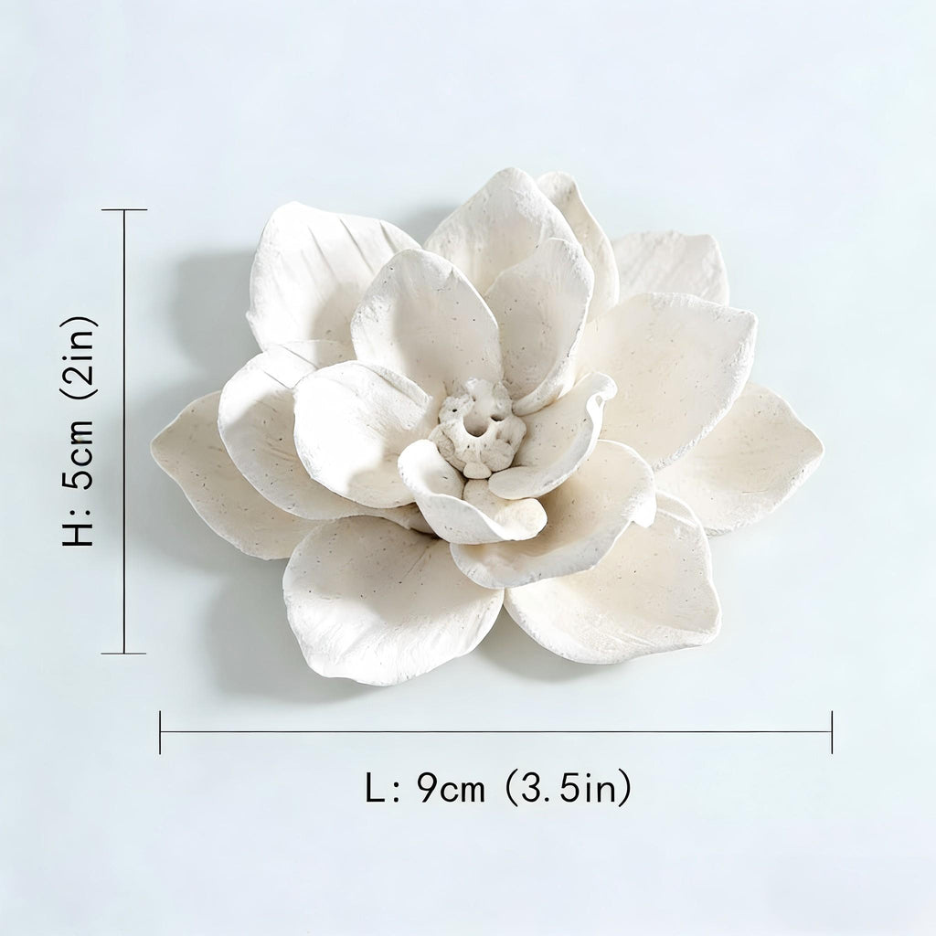 [Magnolia Drift] Handmade Ceramic Flower Home Decor, Unique Artisan Gift and Incense Holder, Creative Artistic Collectible