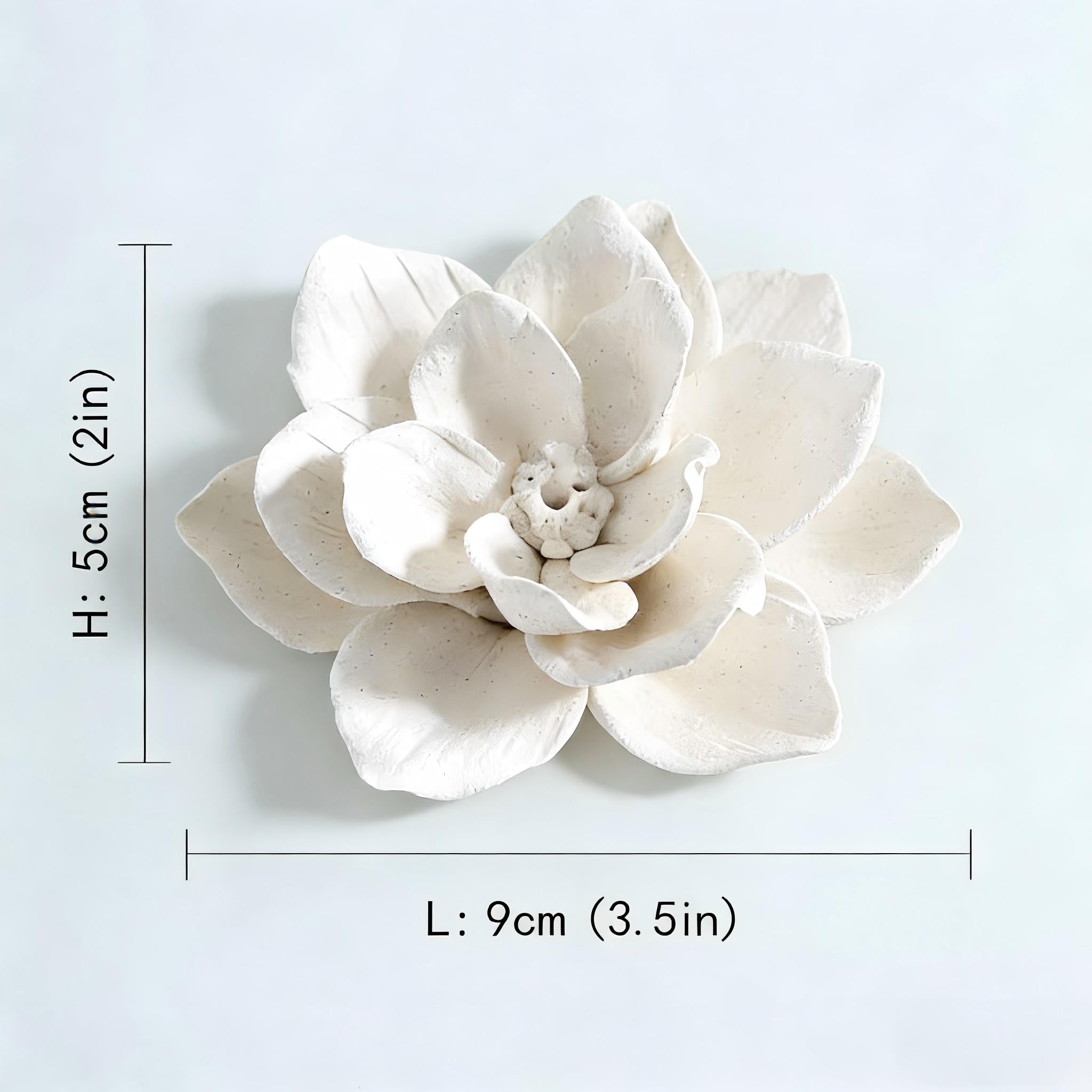 [Magnolia Drift] Handmade Ceramic Flower Home Decor, Unique Artisan Gift and Incense Holder, Creative Artistic Collectible