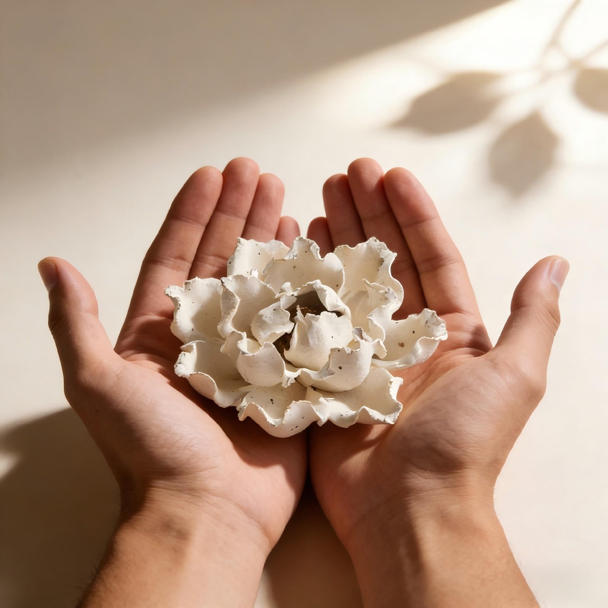 [Clay Bloom] Handmade Ceramic Flower Home Decor, Creative Art Collectible Gift Incense Holder, Unique Handcrafted Decoration