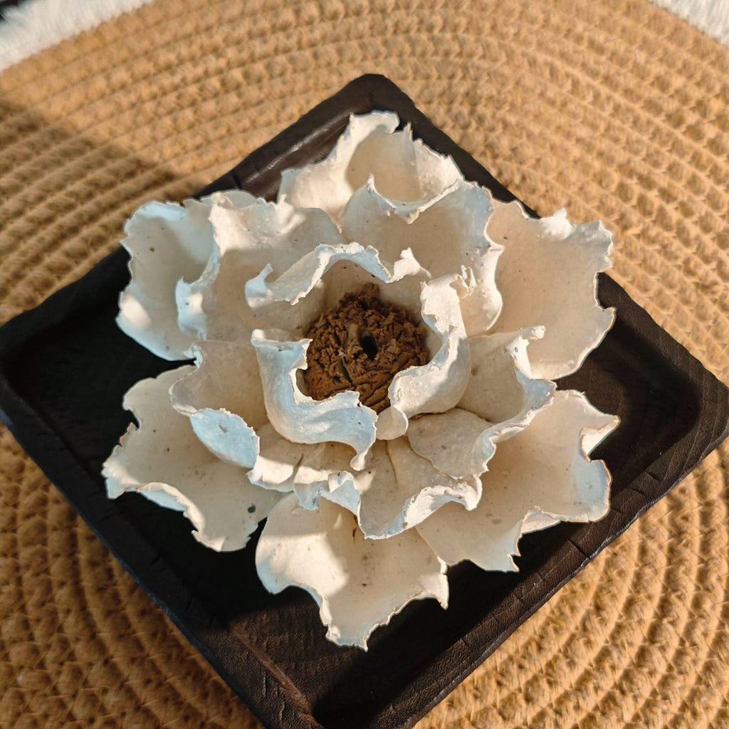 [Clay Bloom] Handmade Ceramic Flower Home Decor, Creative Art Collectible Gift Incense Holder, Unique Handcrafted Decoration