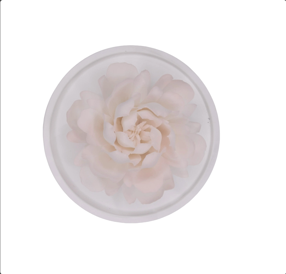 Artful Ceramic White Peony