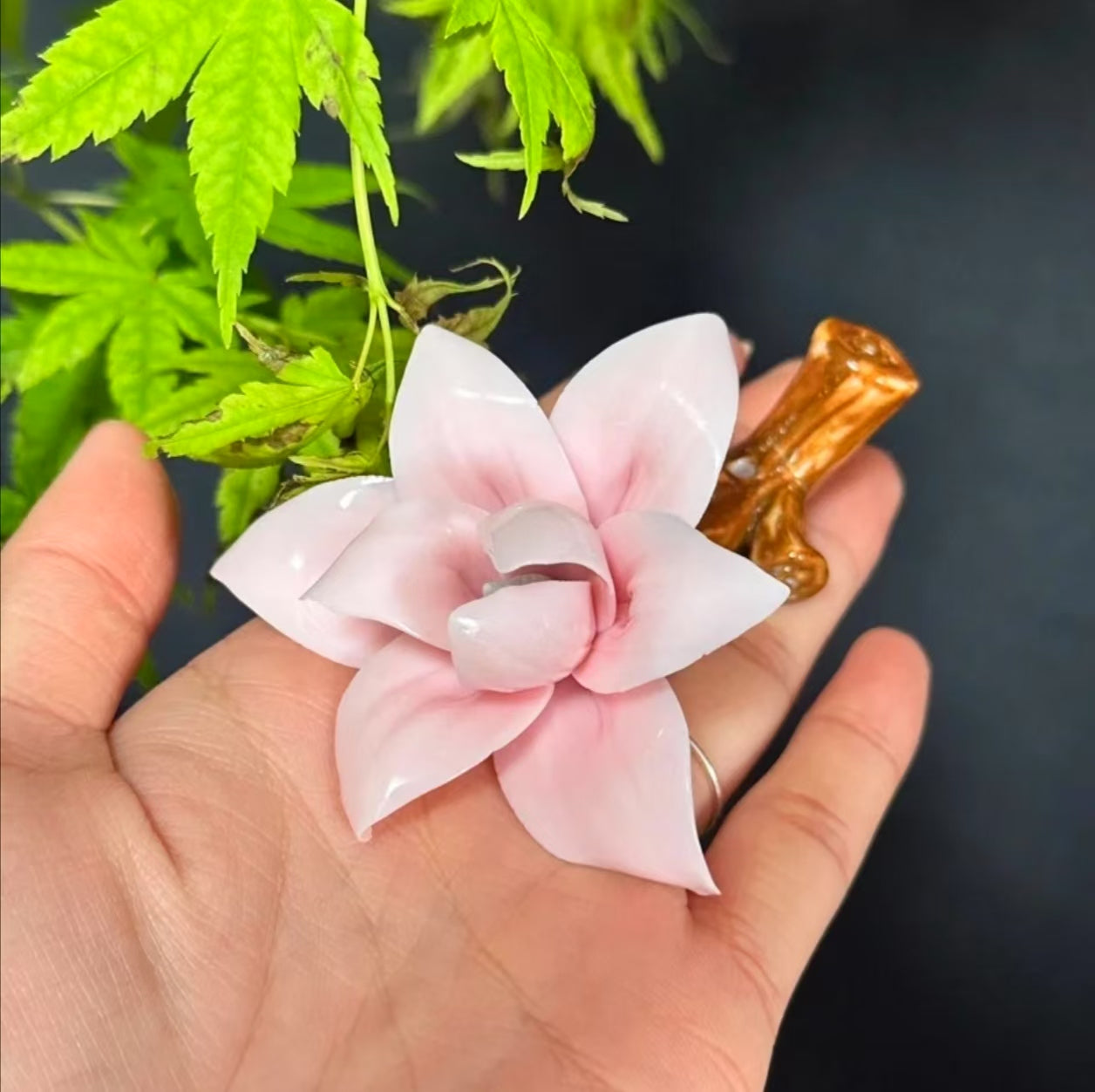 Ceramic Magnolia Incense Holder | Handmade Flower Pen Rest | Three Colors