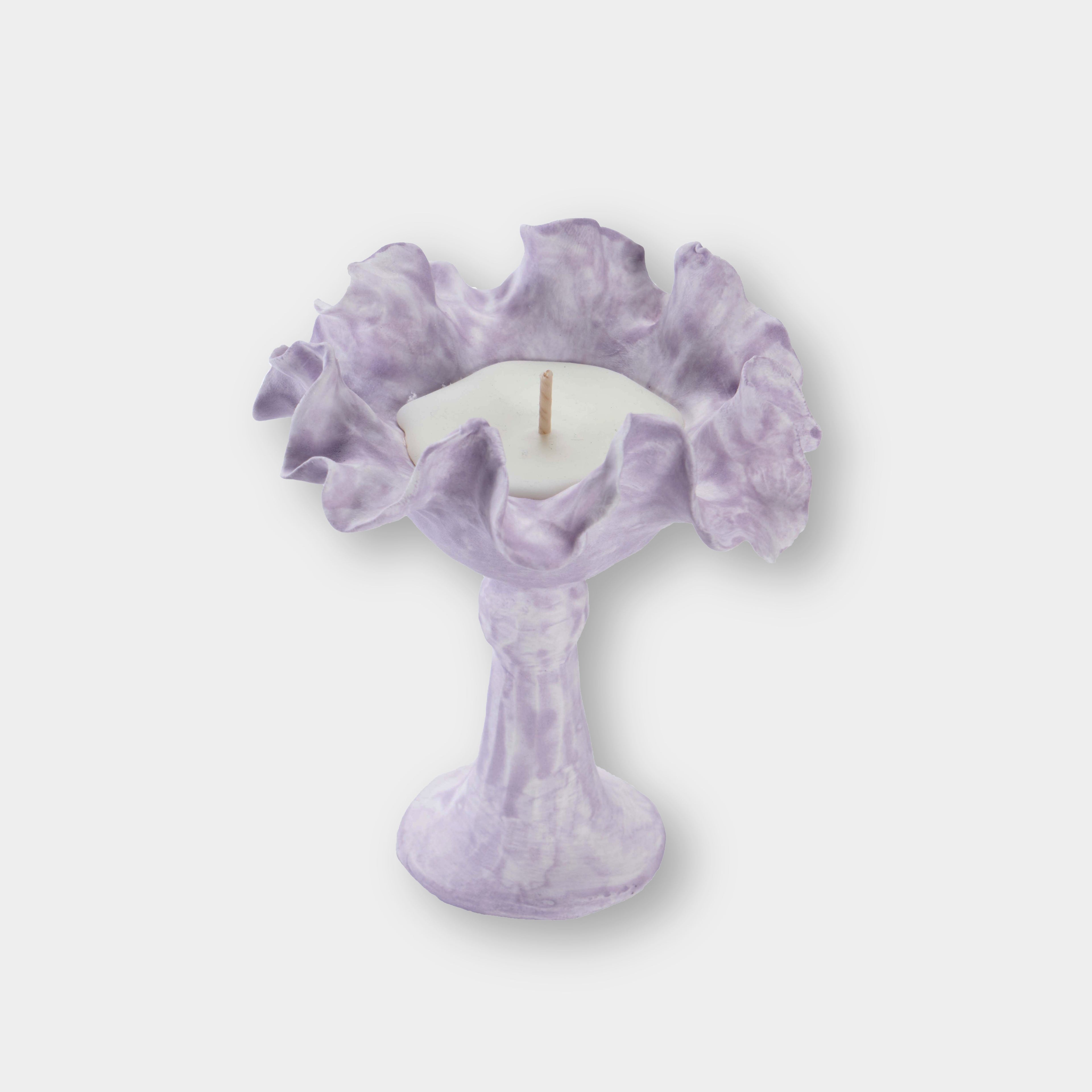 Handcrafted Ceramic Floral Candle Holder Home Decor