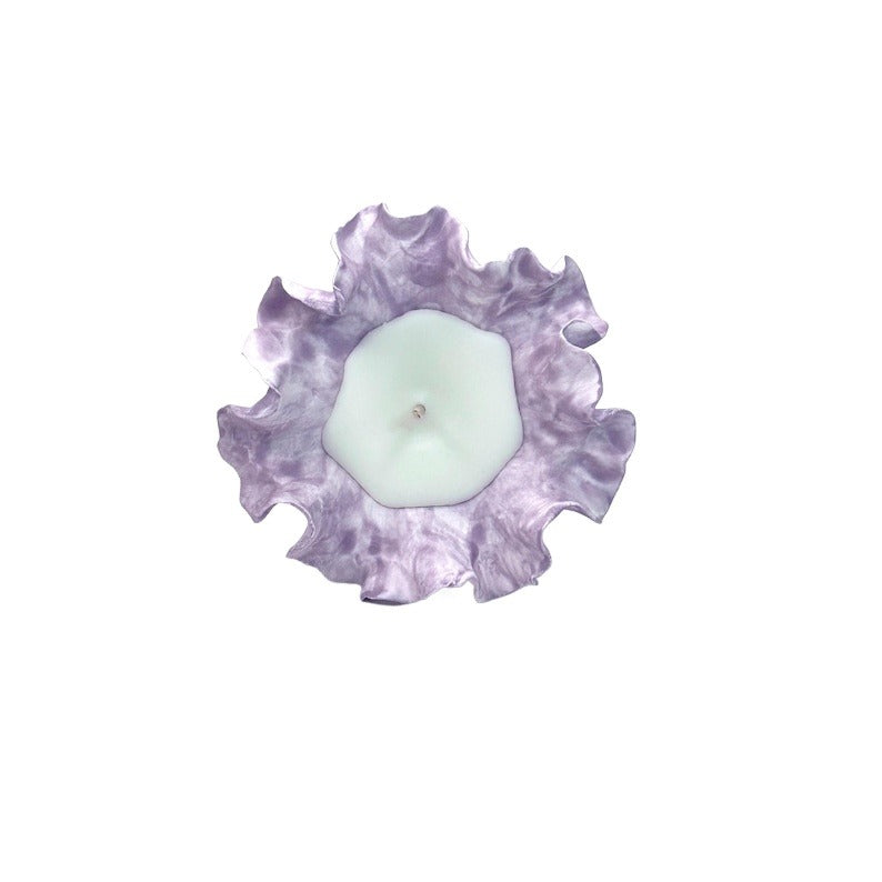 Handcrafted Purple Ceramic Candle for Unique Home Decor