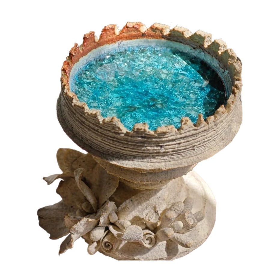 Oceanic Mermaid Blue Candle Holder for Beach Decor and Gifts