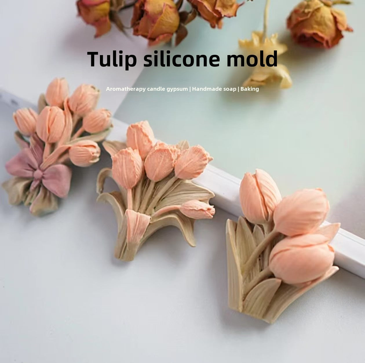 Tulip Bouquet Silicone Mold for DIY Aromatherapy, Car Diffusers, Fragrance Stones, Candles, and Handmade Soaps