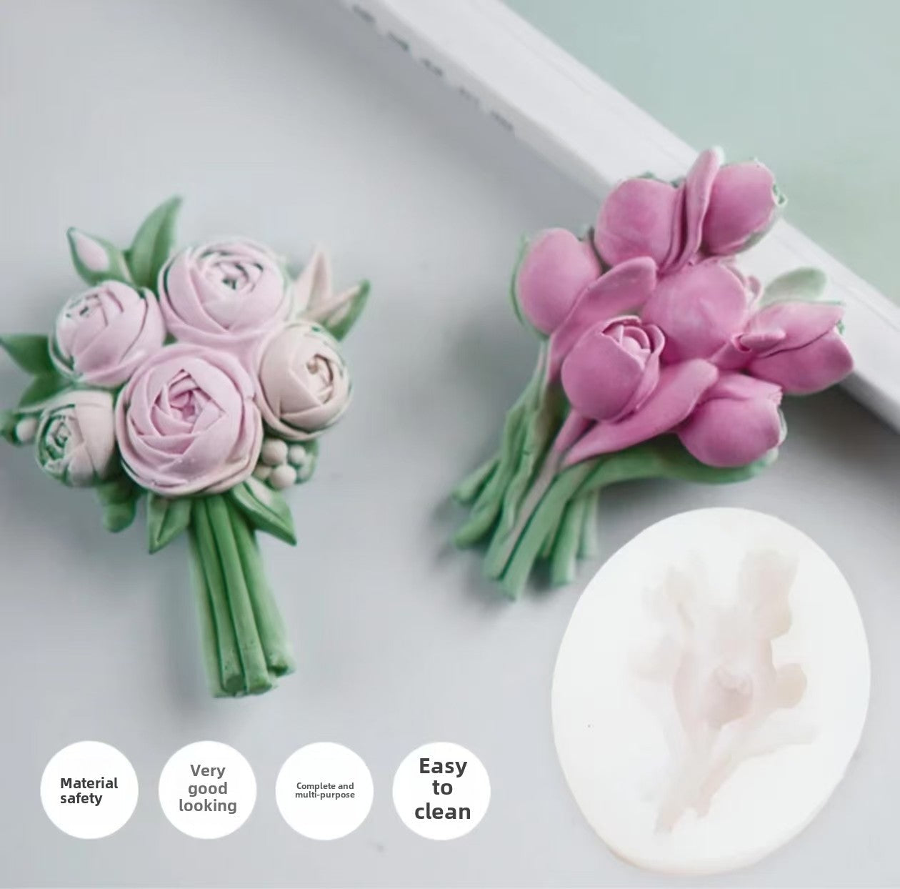 Tulip Bouquet Silicone Mold for DIY Aromatherapy, Car Diffusers, Fragrance Stones, Candles, and Handmade Soaps