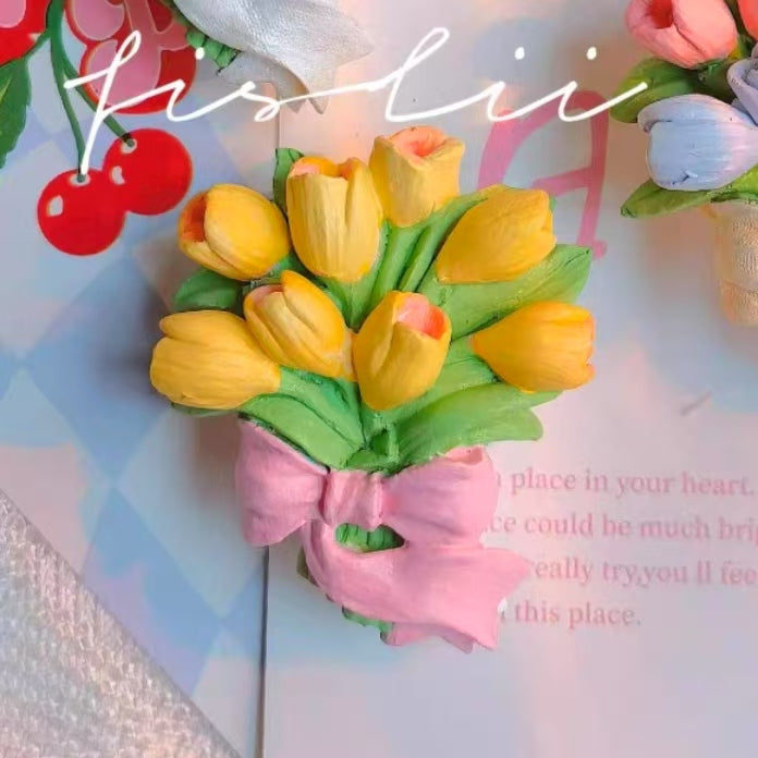 Tulip Bouquet Tie Silicone Mold for DIY Aromatherapy, Car Diffusers, Fragrance Stones, Candles, and Handmade Soaps