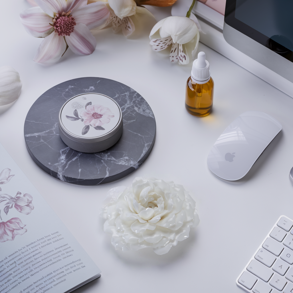 Ethereal Bloom in White Porcelain