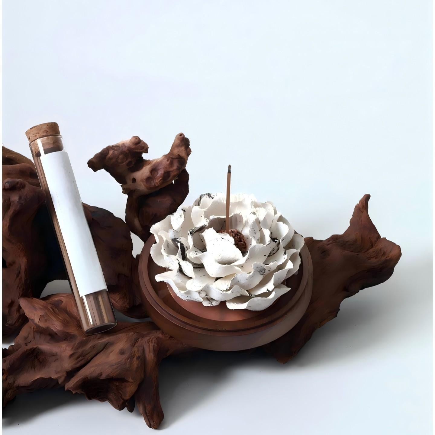 [Marble Mist] Handmade Ceramic Flower Home Decor, Creative Art Gift, Incense Holder for Unique Collectors