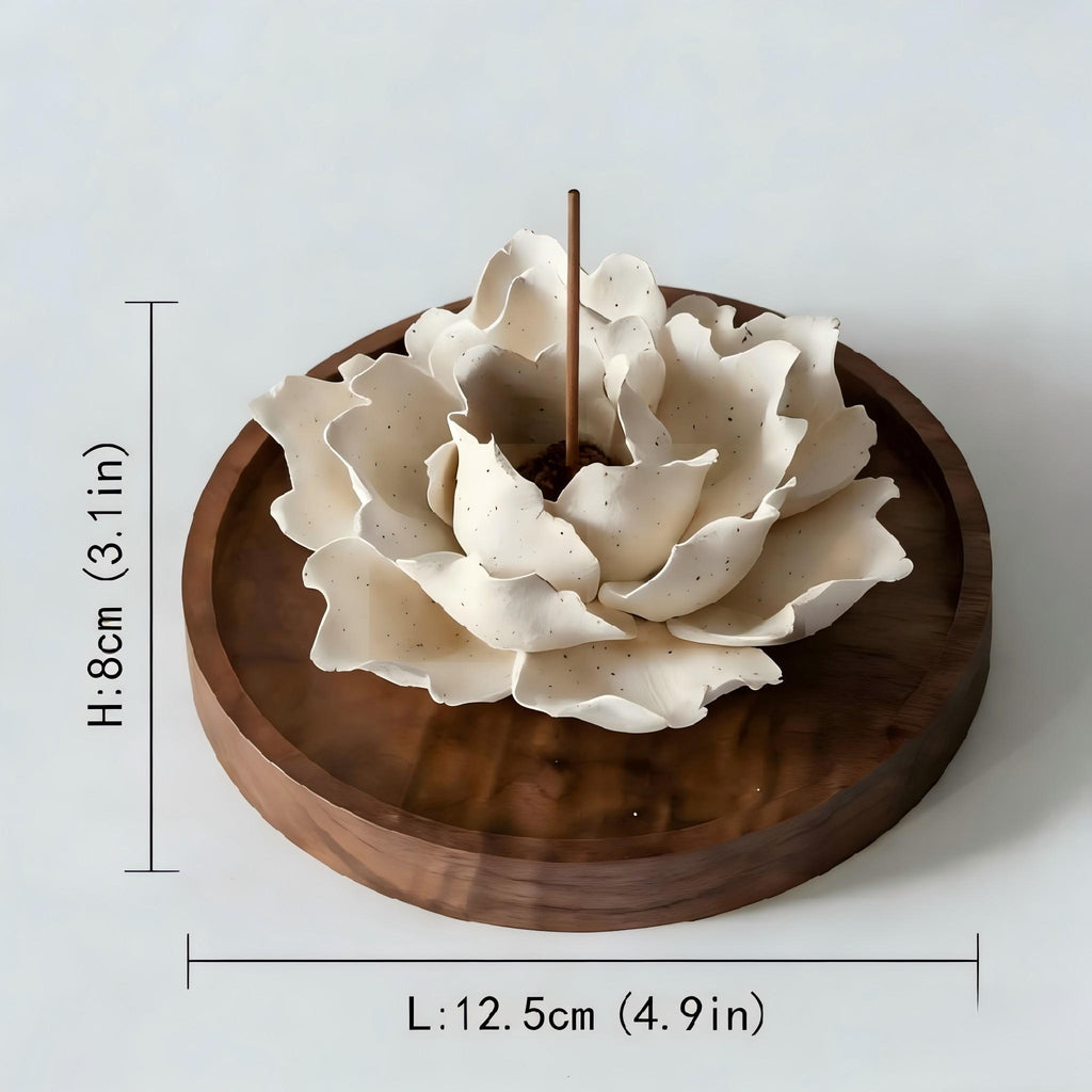 [Clay Bloom] Handmade Ceramic Flower Home Decor, Creative Art Collectible Gift Incense Holder, Unique Handcrafted Decoration