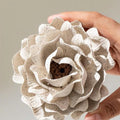 [Stone Milled Sesame] Handmade Ceramic Flower Decorative Ornament, Creative Handcrafted Gift Art Collection, Home Decoration