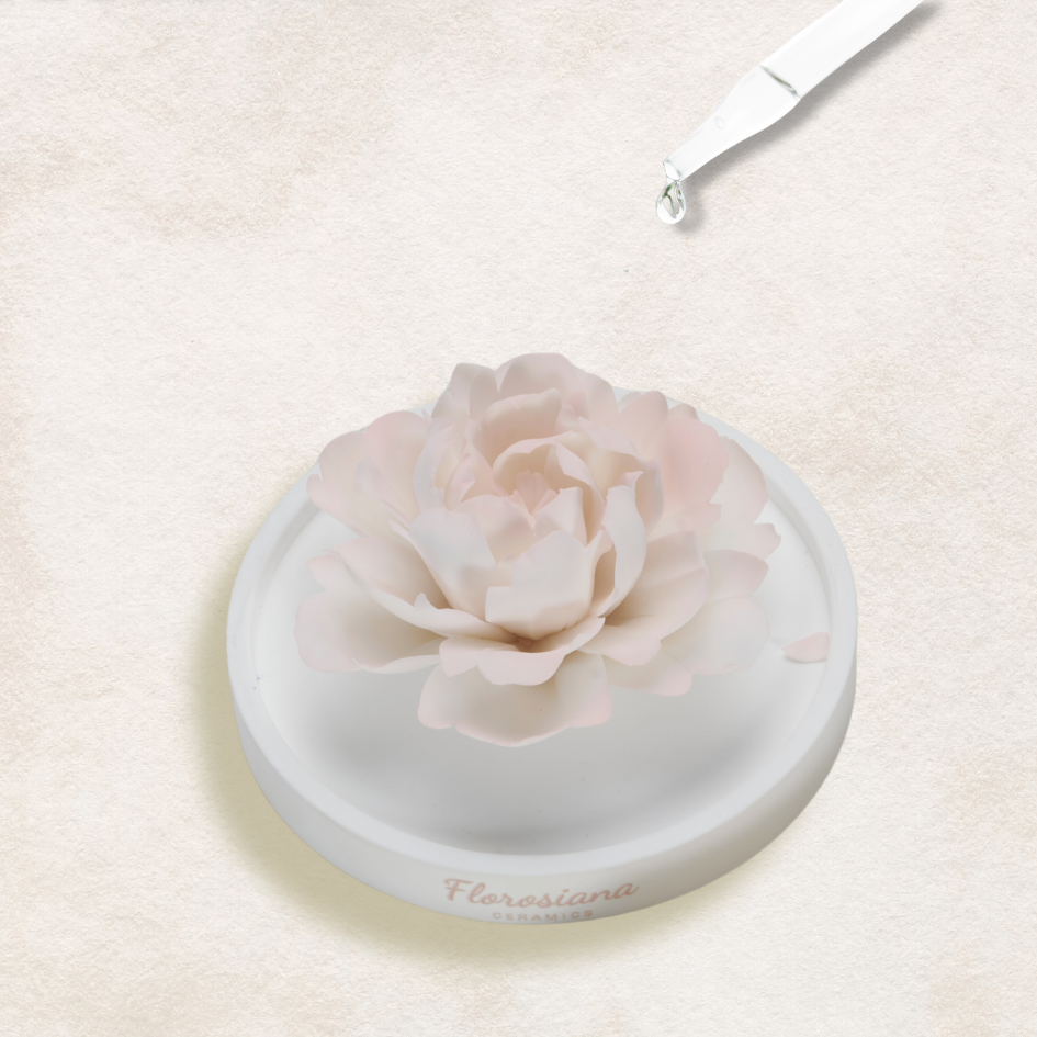 Artful Ceramic White Peony